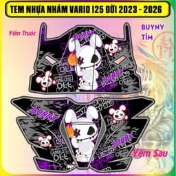 Tem Dán Nhựa Nhám Vario 125 2023-2025  Mẫu Bunny Cực Chất Đủ Màu Sắc Decal 3 Lớp 3