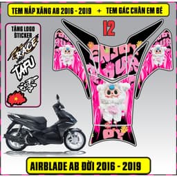 Tem Dán Nắp Xăng + Gác Chân Em Bé Xe AB Đời 2016 - 2019 Decal 3Lớp Mẫu Mới 4