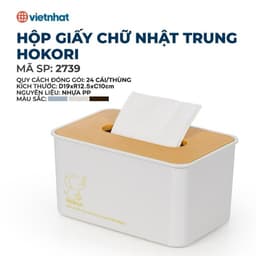 Hộp giấy nhựa Hokori Việt Nhật cao cấp, Hộp đựng giấy ăn nhà hàng, quán ăn, gia đình tiện lợi ,chọn màu note lại đơn 2