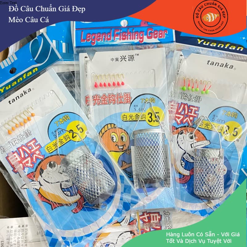 (Combo 2 Bộ 7 Lưỡi) thẻo 7 lưỡi câu cá mương siêu nhạy Rọ Mương, Thẻo Câu Mương  Màu Vàng Cam