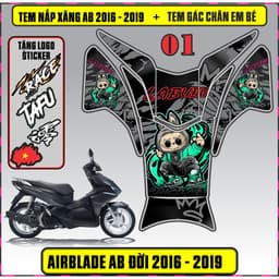 Tem Dán Nắp Xăng + Gác Chân Em Bé Xe AB Đời 2016 - 2019 Decal 3Lớp Mẫu Mới 5