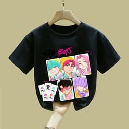 Saja Boys Kpop Demon Hunters Áo Huntrix Áo thun ngắn tay thông thường cho mùa hè 3