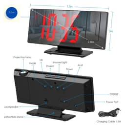 Đồng Hồ LED Để Bàn Thông Minh Có Chức Năng Chiếu Trần và Báo Thức 6