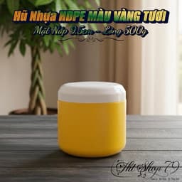 [Combo 10] Hũ nhựa HDPE 500gr, màu vàng tươi, dùng để đựng kem ủ đựng kem body, đựng kem dưỡng 1