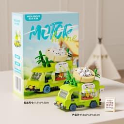 Hộp Đồ chơi lắp ráp khối xây dựng RV dành cho người dễ thương, Khối xây dựng xe đẩy Gourmet, Đồ trang trí để bàn 3