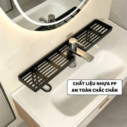 Kệ Gắn Bồn Rửa Mặt Nhà Tắm, Kệ Để Đồ Có Rãnh Thoát Nước Thiết Kế Chữ U Dùng Cho Lavabo, Bồn Rửa Bát P048 5
