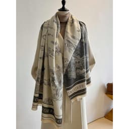 Khăn Choàng Len Dạ Họa Tiết Hoa Giữ Ấm Thời Trang Mùa Thu Đông Size 65x180cm 3