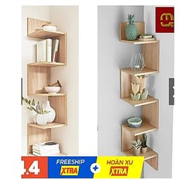 Kệ Gỗ Treo Góc Tường 5 Tầng 1