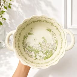 Bộ Bát Đĩa Hoa Dành Dành Cao Cấp Thương Hiệu Gia Dụng Hana Men Sáng Mịn Đẹp 8