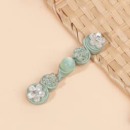 NÚT ÁO SƯỜN XÁM MAI KHÓA TRE SONG XOẮN - Cúc Cài Áo Cách Tân Phong Cách Trung Quốc Đính Hạt Ngọc Handmade 6