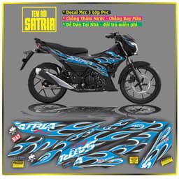 Tem Rời Dán Xe Satria Đẹp hót Mẫu Mới Ra lò Cực Chất Decal 3 lớp chất 4