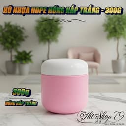 [Combo 10] Hũ nhựa HDPE 300g hồng nắp trắng, dùng để đựng và bảo quản kem body 1