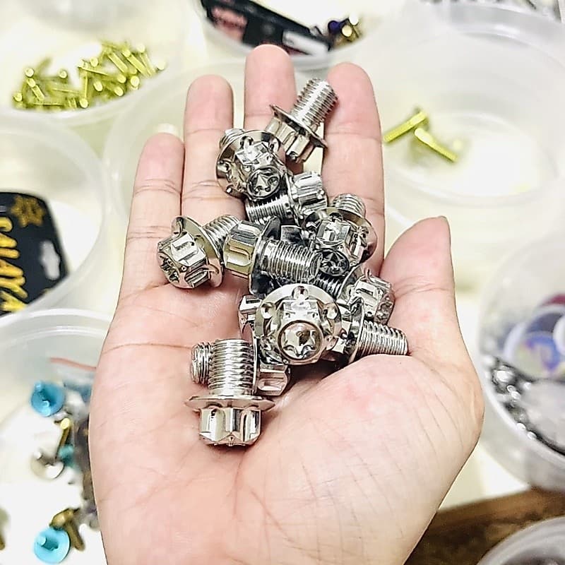(INOX GIÁ SỈ) Ốc salaya gắn CHÂN KÍNH các dòng xe cực sáng đẹp