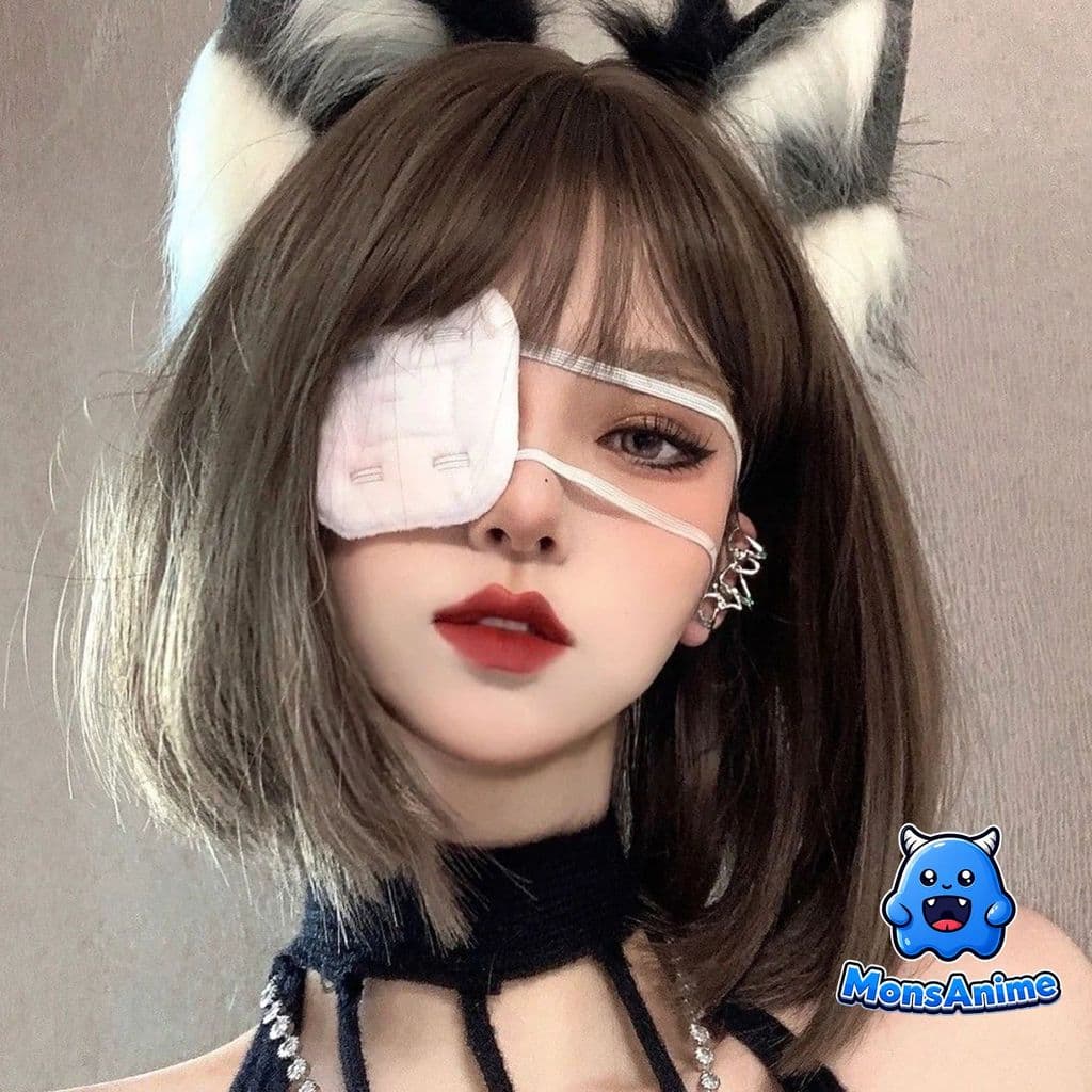 Bịt Mắt 1 Bên Cosplay Anime Nhật Bản Dark Lolita Gothic Băng Che Mắt Vải Bông Co Giãn Cá Tính