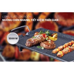 Bếp nướng điện Sunhouse không khó SHD4607 công suất 1500w 6 mức nhiệt, mặt tráng men chống dính,kjo 5