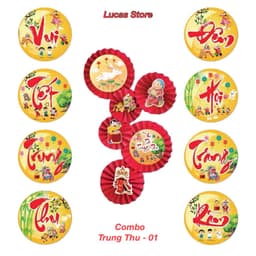 Set Quạt Trang Trí Trung Thu, Tết Cổ Truyền - Set 6 Quạt + Mặt Tết Trung Thu shop Tuấn Bạch sỉ lẻ 9