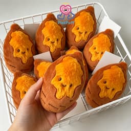 🩰Pink🩰Móc Khóa Vải Bông Củ Khoai Lang Mặt Cười Nướng Siêu Dễ Thương Móc Khóa Sáng Tạo Phụ Kiện Quà Tặng 5