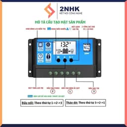 Bộ điều khiển sạc pin năng lượng mặt trời 30A/12v 24v đủ công suất dùng cho gia đình 6