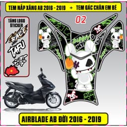 Tem Dán Nắp Xăng + Gác Chân Em Bé Xe AB Đời 2016 - 2019 Decal 3Lớp 4