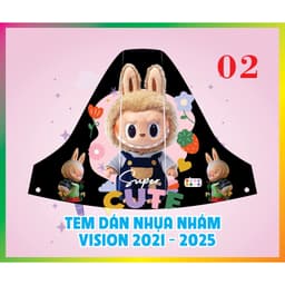 decal dán nhựa nhám vision 2021 - 2025 nhãn dán gấu dâu ngộ nghĩnh nhiều mẫu 4
