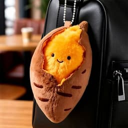 Móc khoá khoai lang nướng bằng bông đeo balo học sinh, phụ kiện xinh 8
