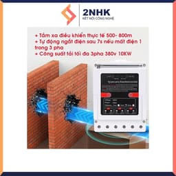 CÔNG TẮC ĐIỀU KHIỂN TỪ XA 3 PHA 3 KM 10kw lắp cho máy rửa xe máy bơm tưới tiêu...,công tắc không dây 380v 6