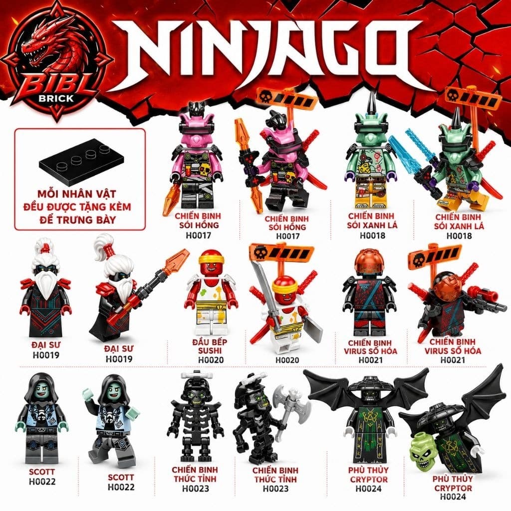 [CÓ SẴN][IN LƯNG]Mô Hình Lắp Ghép Nhân Vật Ninjago -Phù Thủy Đầu Lâu-Season 12-Season 13