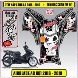 Tem Dán Nắp Xăng + Gác Chân Em Bé Xe AB Đời 2016 - 2019 Decal 3Lớp 5