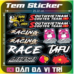 Tem Dán Sticker Logo Mini Combo Nguyên Bộ Dán Trang Trí Decal 3 Lớp PVC Cao Cấp 3