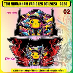 Tem dán nhựa nhám cho Vario 125 đời 2023-2026 Mẫu Pikachu . Mẫu mới hot trend cực chất 3