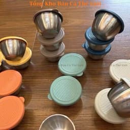 Set 6 hũ đựng nước chấm inox 304 có lắp nhựa dung tích 50ml - bancathegioi8386 9
