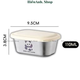 Hộp Chữ Đông Ăn Dặm Cho Bé, Hộp Inox 304 Có Nắp 110ML, Hộp Đựng Gia Vị, Nước Chấm Có Nắp Đậy Chống Tràn 7