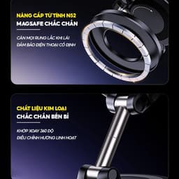Giá Đỡ Điện Thoại Chính Hãng K007 Hít Chân Không Từ Tính Mạnh Mẽ Xoay 360° Hợp Kim Cao Cấp 7