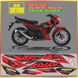 TEM RỜI SATRIA MẪU ZIN DECAL MC 3 LỚP ĐỦ MÀU 2