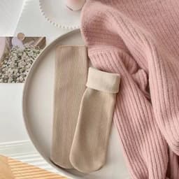 Set 10 đôi tất cổ cao lót lông lót nỉ dày dặn cotton giữ nhiệt mùa đông dành cho nữ mẫu mới Women 8
