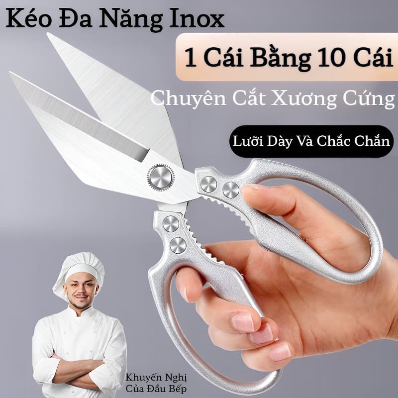 Kéo Nhà Bếp Đa Năng Bằng Thép Không Gỉ Kéo Nấu Ăn Đa Năng Kéo Cắt Xương Vịt, Cá Và Gà Kéo Gia Dụng