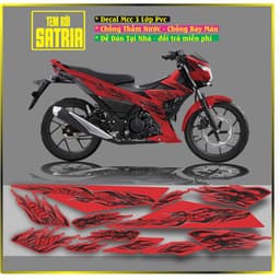 tem xe satria raider tem rời decal xe raider mẫu lửa decal 3 lớp pvc cực dẹp 8