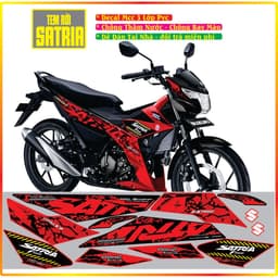 TEM RỜI SATRIA MẪU ZIN DECAL MC 3 LỚP ĐỦ MÀU 8
