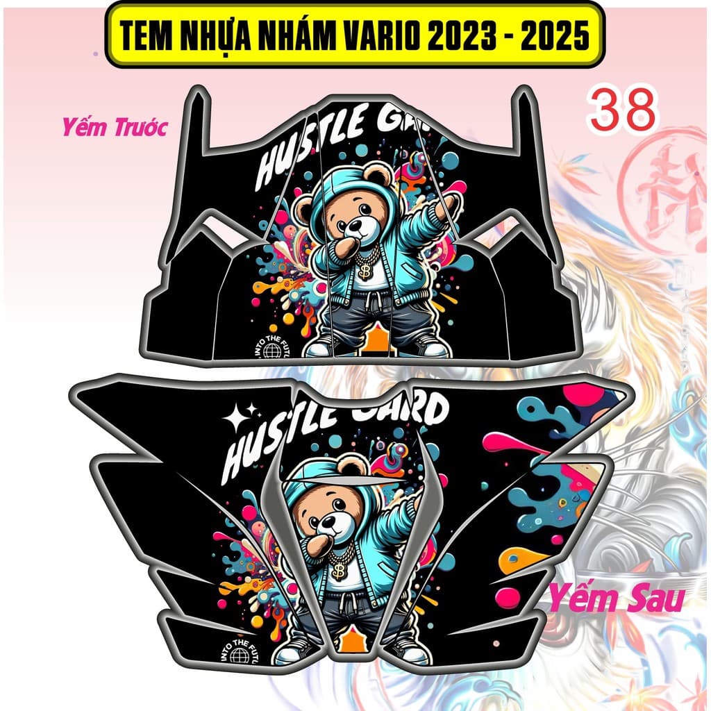 tem vario tem dán yếm đen nhựa nhám vario 125 2023 - 2025 nhiều mẫu