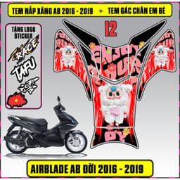 Tem Dán Nắp Xăng + Gác Chân Em Bé Xe AB Đời 2016 - 2019 Decal 3Lớp Mẫu Mới 3