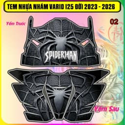Tem dán nhựa nhám cho Vario 125 đời 2023-2026 Mẫu Spiderman . Mẫu mới hot trend cực chất 2