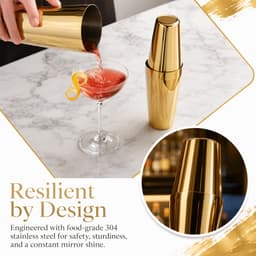 Bộ bình lắc Cocktail 2 mảnh KECTTIO, Bộ bình lắc thanh inox 304 thiết kế đơn giản, thanh công cụ trộn pha chế thực tế 5