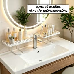 Kệ Gắn Bồn Rửa Mặt Nhà Tắm, Kệ Để Đồ Có Rãnh Thoát Nước Thiết Kế Chữ U Dùng Cho Lavabo, Bồn Rửa Bát P048 2