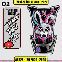 Tem Dán Nắp Xăng Ab 2020 - 2025 (Lưu ý :AB 2026 DÁN KHÔNG VỪA) Tem AB 125 150 Yếm Nhiều Mẫu Decal Cao Cấp 1