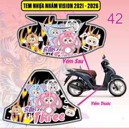 Tem Dán Nhựa Nhám Vision 2021 - 2026 nhiều mẫu decal 3lớp chống thấm nước 9