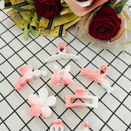 Set kẹp tóc Hàn Quốc AB01 - bộ phụ kiện đa dạng gồm kẹp, băng đô, dây buộc tóc xinh xắn. 6