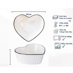 [HANA ] Bộ Bát đĩa trắng viền đen gốm sứ bát tràng cao cấp - decor trang trí bàn ăn gia đình 7