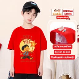 Áo Phông Cộc Tay Hình Bé Rước Đèn Trung Thu Dễ Thương Cho Bé CIUCIU KID Vải Cotton Mềm Thoáng Mát 3