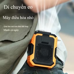 Quạt Đeo Thắt Lưng F49 Mini, Pin 4000mAh, 3 Cấp Gió Mạnh, Có Đèn Pin, Kèm Sạc Dự Phòng Tiện Lợi 4