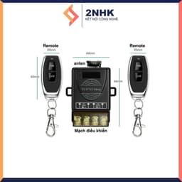 Công tắc điều khiển từ xa 100m/3000W/ 220V 2 tay điều khiển, bật tắt máy bơm nước, máy rửa xe thiết bị công tắc gia đình 4